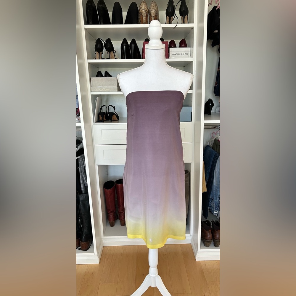 ADAM by Adam Lippes silk ombré strapless cocktail dress